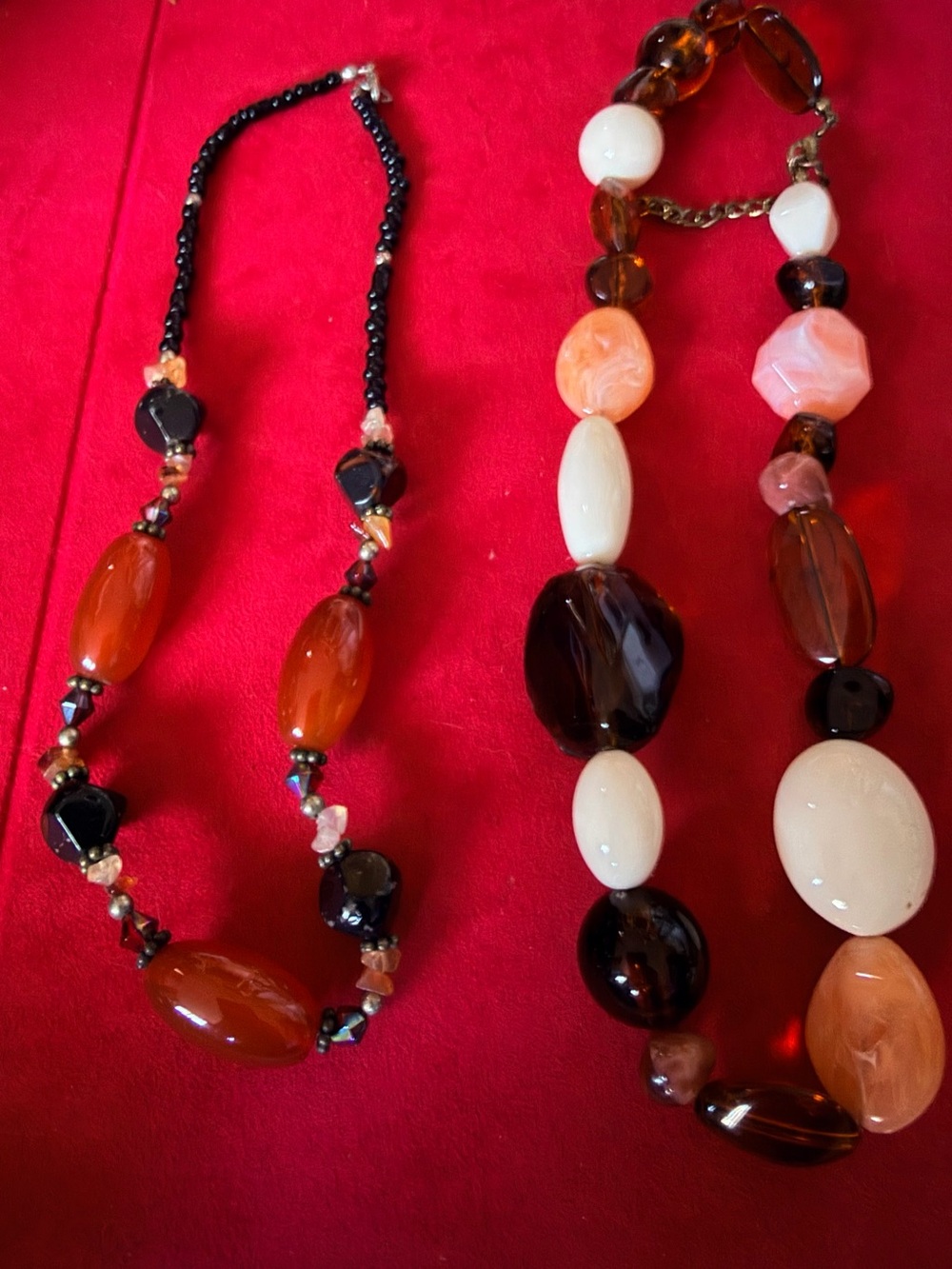 2 Beaded Mixed-Stone Necklace - Multi-Color